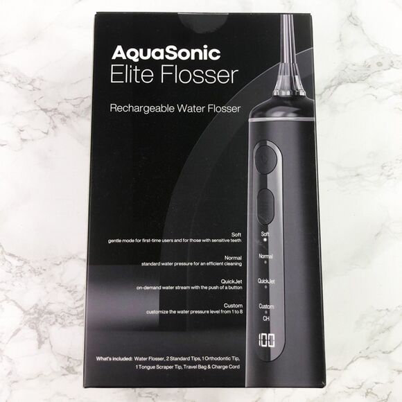 NIB Aquasonic Elite Rechargeable Water Flosser Oral Irrigator in Black - Picture 6 of 10